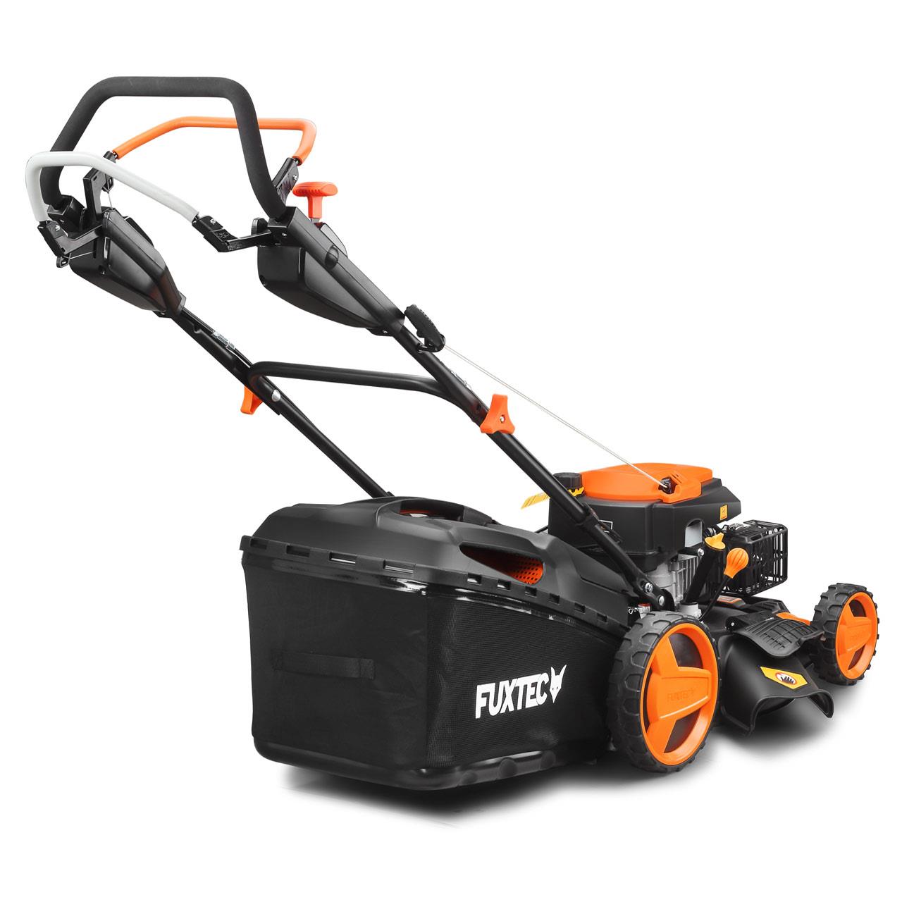 FUXTEC petrol 196cc self-propelled lawnmower 6HP - 501mm cutting width 4in1 mulching, side-discharge, 60l grass collector - RM5196PRO